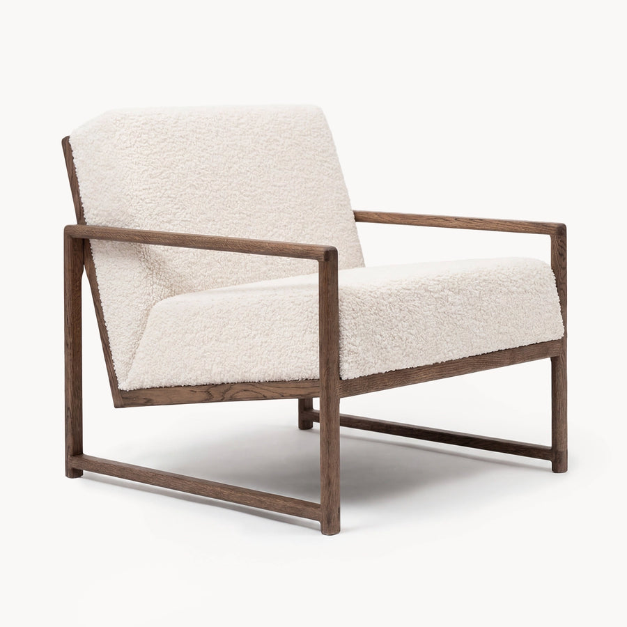 Sessel Einar – Dunkle Eiche – Ivory Bouclé