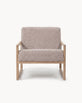 Armchair Einar – Oak Frame – Greige Bouclé Cushion