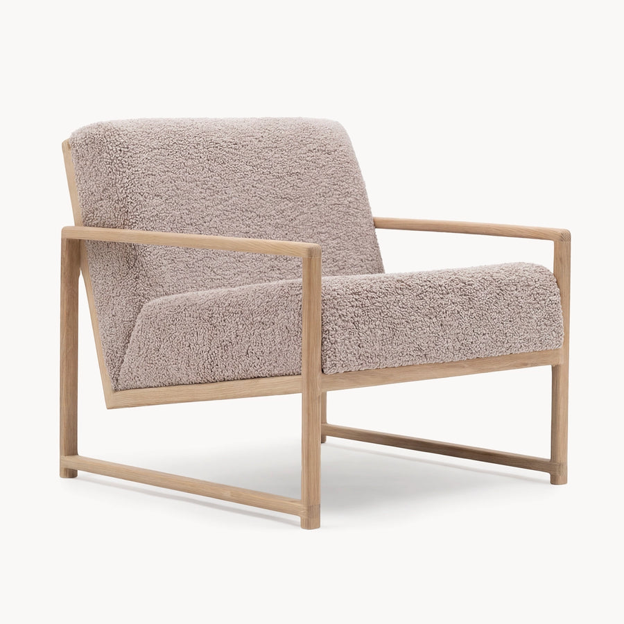 Armchair Einar – Oak – Greige Bouclé