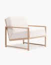 Armchair Einar – Oak Frame – Ivory Bouclé Cushion