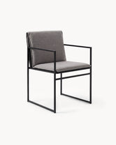 Outdoor chair Elsy  - Black Frame - Fossil Acrylic Cushion