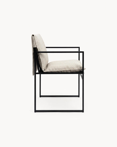 Chaise de jardin Elsy – Cadre noir – Oat