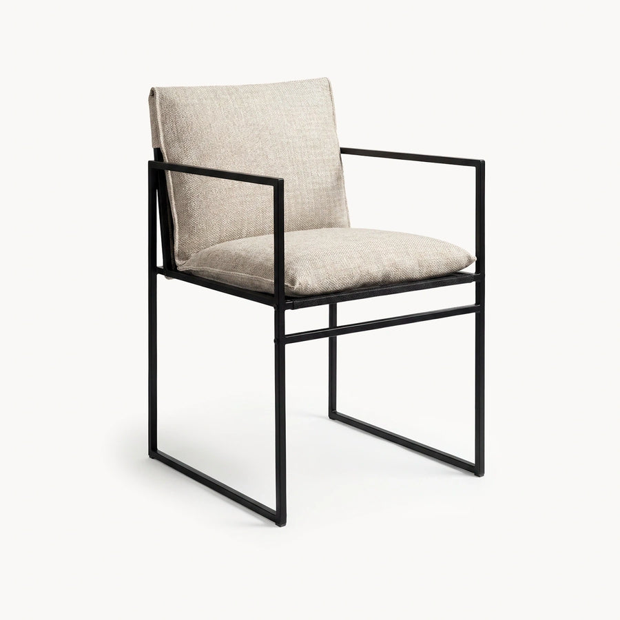 Outdoor Dining Chair Elsy – Black Frame – Oat