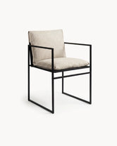 Garden Dining Chair Elsy – Black Frame – Oat