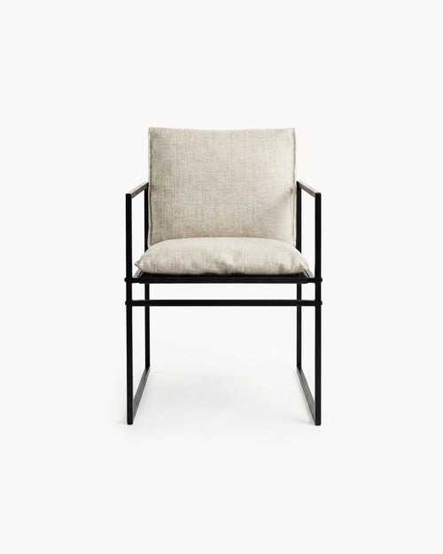 Chaise de jardin Elsy – Cadre noir – Oat
