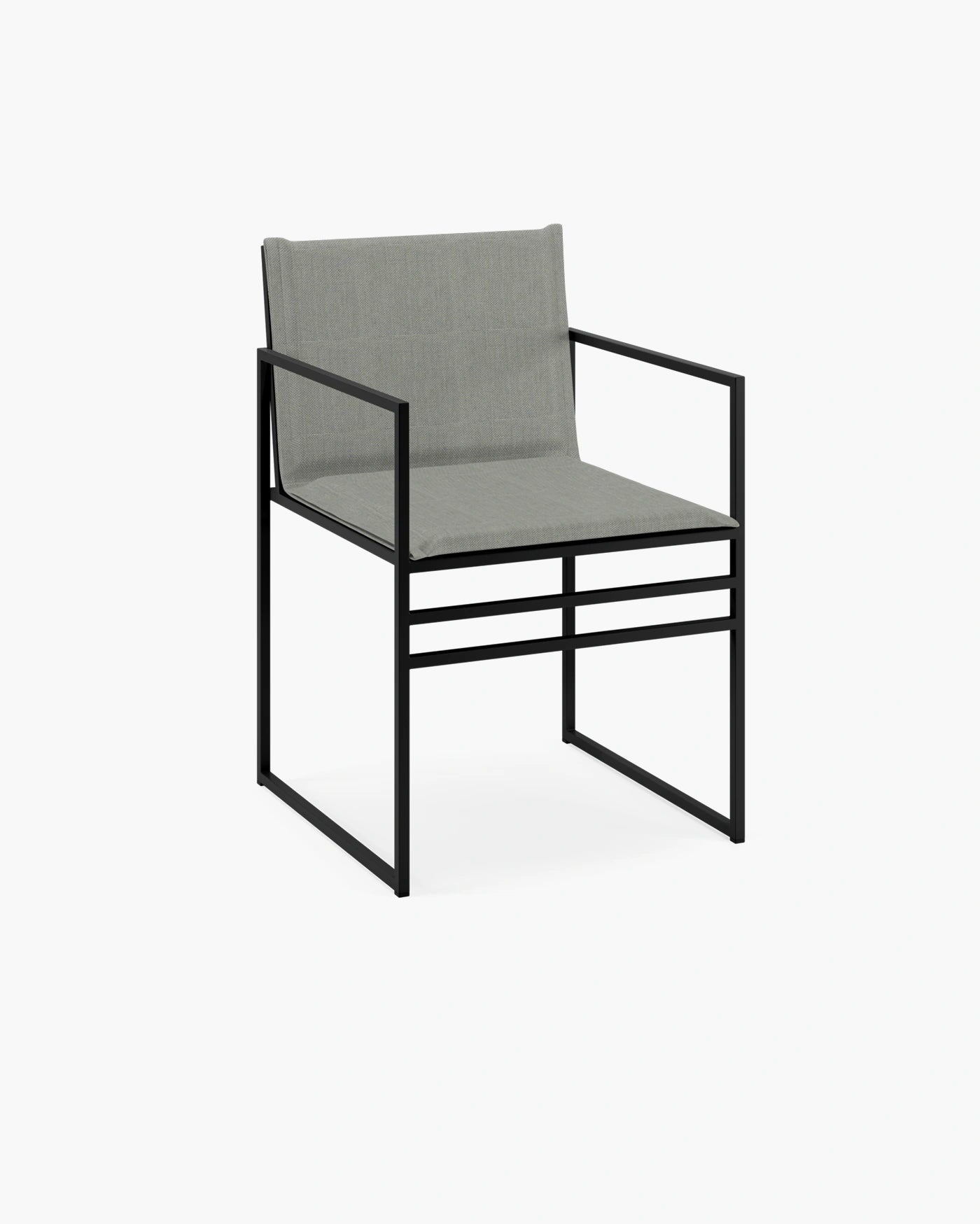 Elsy outdoor chair in sleek black with fossil acrylic, ideal for modern outdoor spaces.