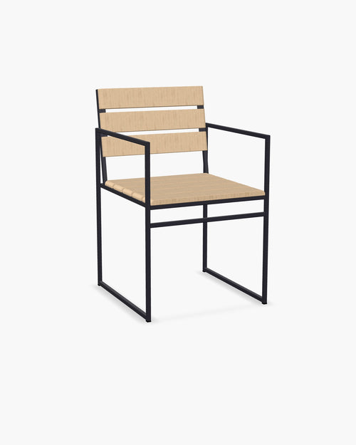 Elsy Wood Outdoor chair - Black - Teak