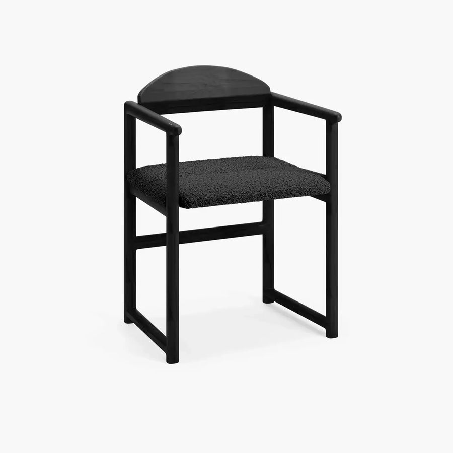 Fauteuil de table en chêne Erik – Chêne noir – Bouclette Black