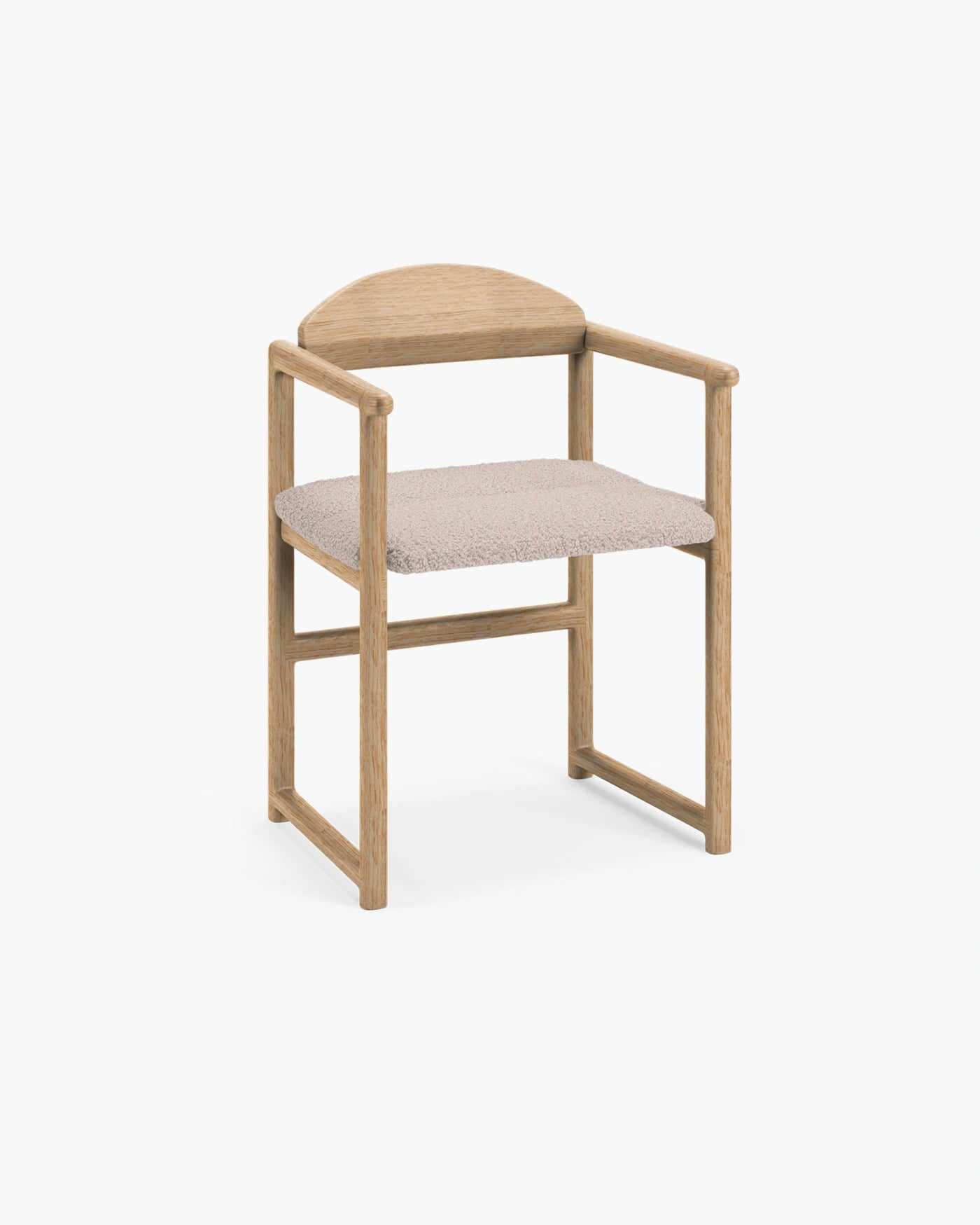 Erik Dining chair - Oak - Greige bouclé