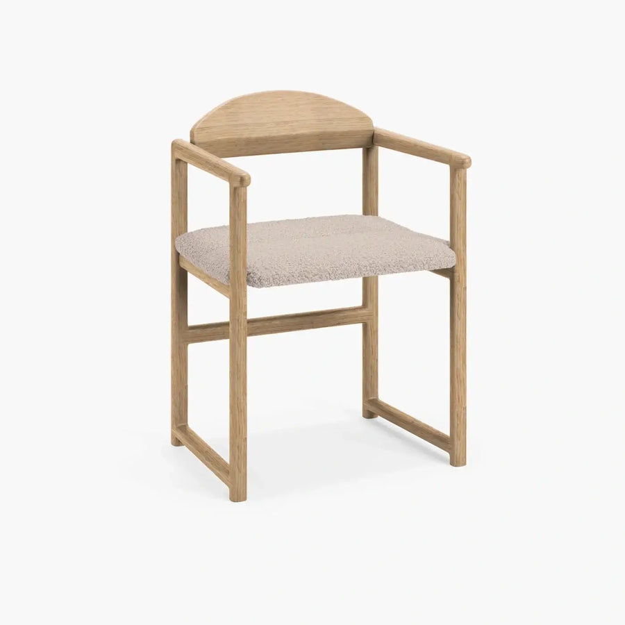 Oak Dining Chair Erik – Oak – Greige Bouclé