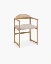 Erik  - Oak Wood Frame - Greige bouclé Cushion from by Crea - Chair.