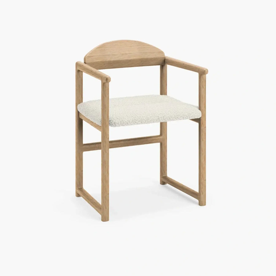 Oak Dining Chair Erik – Oak – Ivory Bouclé