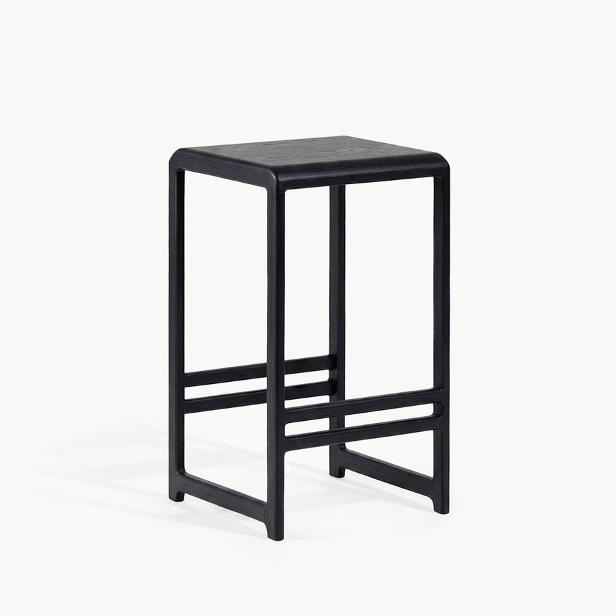 Oak Counter & Bar Stool Eva – Black Oak – Wood Seat