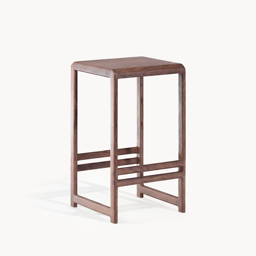 Oak Counter & Bar Stool Eva – Dark Oak – Wood Seat
