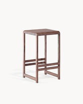 Oak Bar Stool Eva – Dark Oak – Wood Seat, ideal for kitchen islands and dining areas.