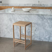 Eva bar stool in solid wood, modern design, perfect for kitchen islands and home bars.