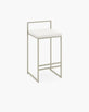 White Bar Stool Freja with white seat and minimalist white frame for modern indoor spaces.