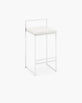 White Bar Stool Freja with a white frame and cushioned seat for modern kitchen islands and bar counters.
