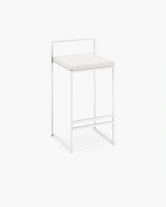 White Bar Stool Freja with a white frame and cushioned seat for modern kitchen islands and bar counters.