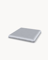 Cushion for the Freja bar stool in Light grey velvet, three-quarter view