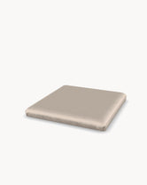 Cushion for the Freja bar stool in Taupe velvet, three-quarter view