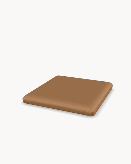 Cushion for the Freja bar stool in Coffee bean vegan leather, three-quarter view