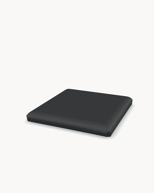 Cushion for the Freja bar stool in Jade black vegan leather, three-quarter view