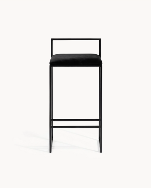 Barstol Freja – Svart ram – Sittdyna i Jade Black-sammet