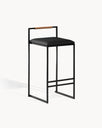 Freja Barstol - Svart - Jade black läder - Coffee bean