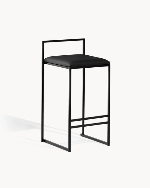 Tabouret de bar Freja - Noir - Cuir Jade black