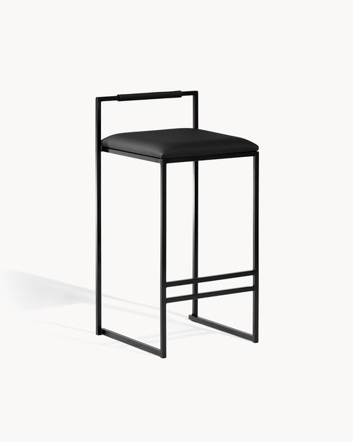 Freja Barstol - Svart - Jade black läder - Jade black