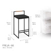 Freja Bar stool - Black - Jade black leather