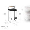 Freja Bar stool - Black - Latte leather