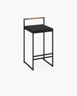 Freja Barstol - Svart - Jade black läder - Coffee bean