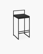 Freja Bar stool - Black - Jade black leather