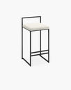 Freja Bar stool - Black - Ivory bouclé