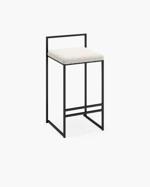 Freja Barstol - Svart - Ivory bouclé