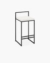 Freja Bar stool - Black - Ivory leather
