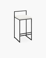 Freja Bar stool - Black - Ivory leather