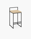 Freja Bar stool - Black - Latte leather