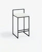 Freja Bar stool - Black - Ivory leather