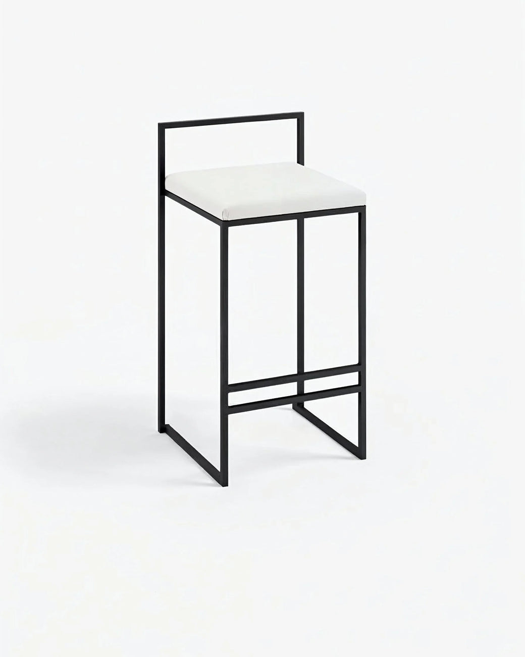 Freja Bar stool - Black - Ivory leather