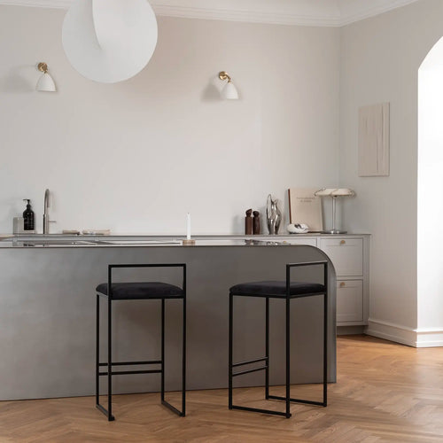 Freja Barstol - Svart - Jade black sammet