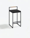 Freja Bar stool - Black - Jade black leather - Coffee bean