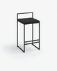 Freja Bar stool - Black - Jade black leather