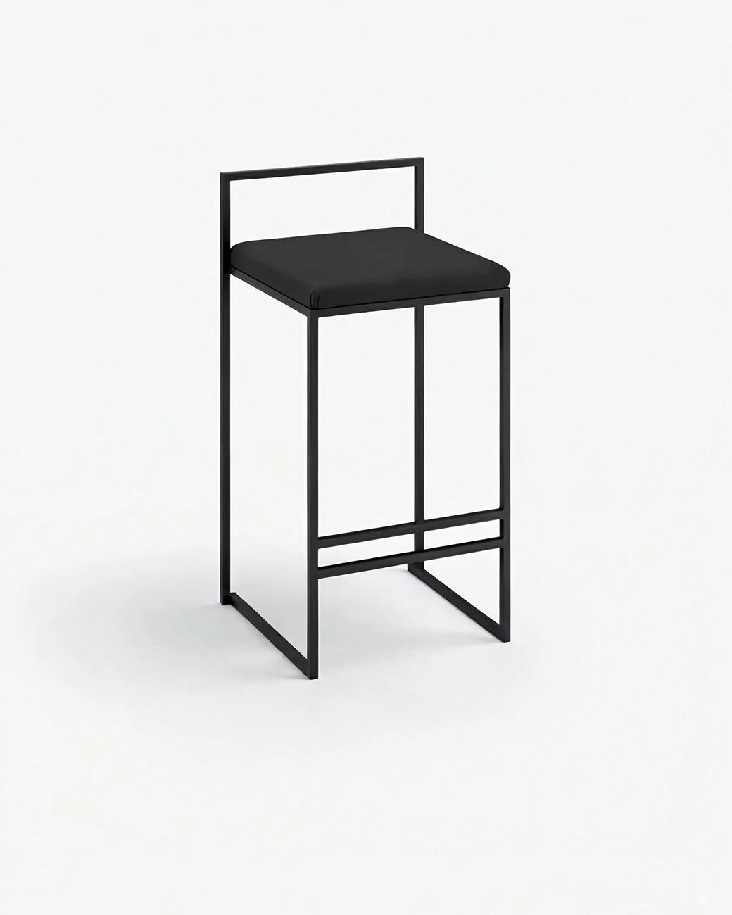 Freja Bar stool - Black - Jade black leather