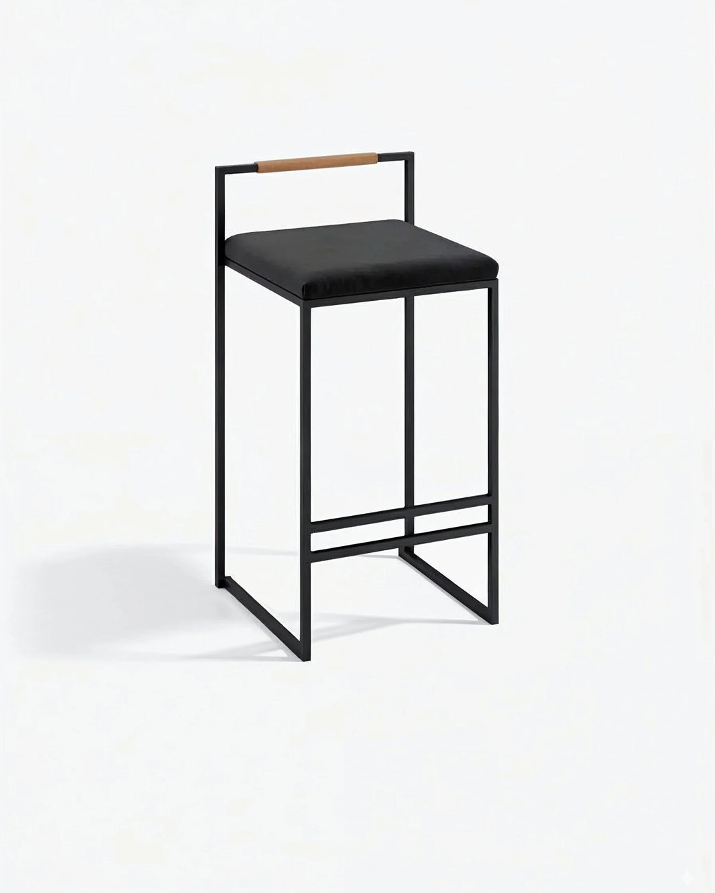 Freja Bar stool - Black - Jade black velvet - Coffee bean