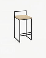 Freja Bar stool - Black - Latte leather