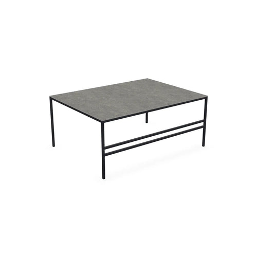 Coffee Table Anton Large, black powder-coated steel frame with Dekton Grafite top