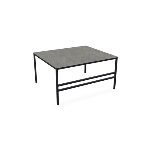 Coffee Table Anton Medium, black powder-coated steel frame with Dekton Grafite top